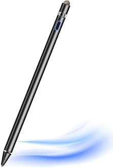 Stylus Pen, Stylus Pen for Touch Screen 1.5mm Fine Point Rechargeable Universal Stylus Pencil Compatible with Android/iOS/iPad/iPhone/Smartphone and Other Tablets （Black）