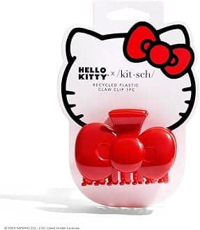 Hello Kitty x Recycled Plastic Bow Claw Hair Clips for Women - Cute Medium Shape for Thin and Short Hair