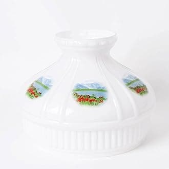 Aladdin Oil Lamp Shade Alpine Meadow, Opal White, Glass, 10 inch Base Fitter