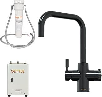 QETTLE Original Square Spout Boiling Water Tap (Black, 2 Litre Boiler)
