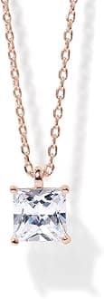 14K Gold Plated Cubic Zirconia Diamond Pendant Necklace for Women | Adjustable Slider