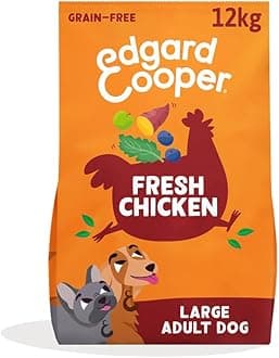 Grain Free Dog Food Dry, (Chicken 12kg), Natural Kibble Dry Dog Food for Adults, Gluten-Free, Hypoallergenic, with Fresh Meat & Amino Acids