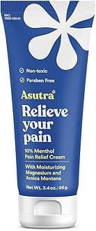 ASUTRA Muscle Pain Relief Cream, Cooling Menthol with Moisturizing Magnesium and Arnica Montana Oil, 3.4 oz