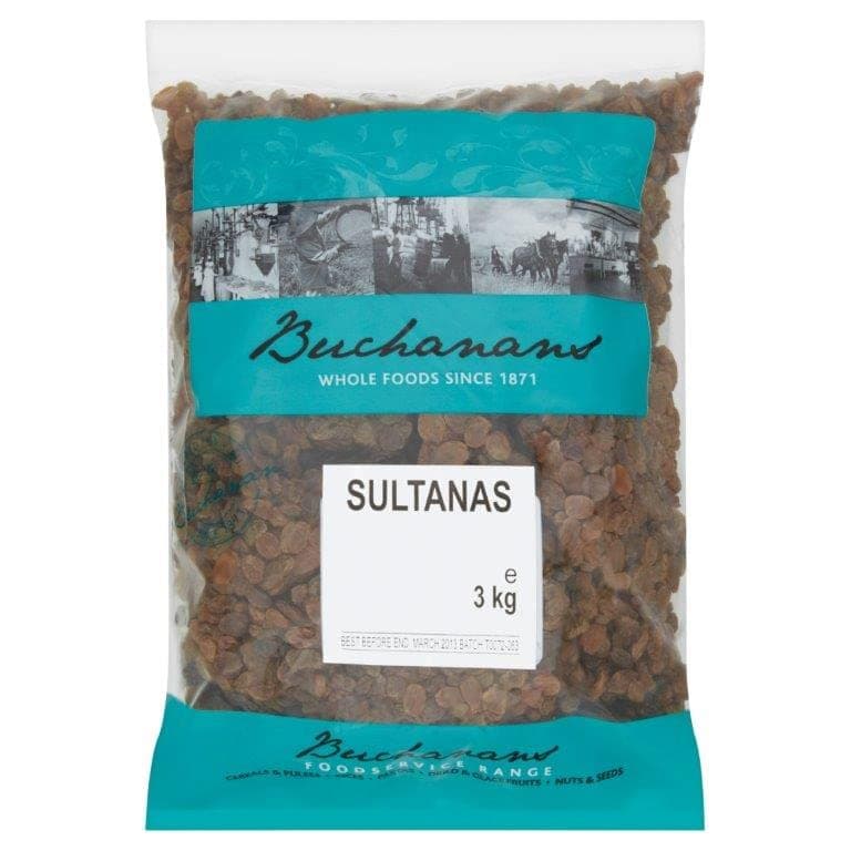 Buchanan Natural Sultanas 3kg | Perfect for Breakfast, Baking and Snacking | Suitable for Vegans and Vegetarians