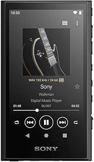 Sony NW-A306 32GB Walkman Hi-Res Portable Digital Music Player with Android 12.0, 3.6" Touch Screen, S-Master Hx, DSEE-Hx, Wi-Fi & Bluetooth and USB Type-C - Black