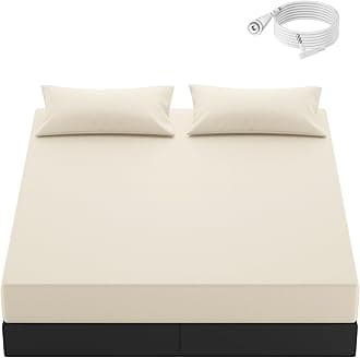 Grounding Sheets King Size, 10% Pure Silver Fiber + 90% Organic Cotton, Grounded Sheet Earth Connected Bedding Fitted Earth Sheets with Grounding Cord (White, King)