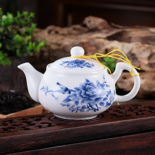 YZML Tea Set-Teapots Ceramics Tea Sets Small Blue-And-White Peony Tea Pot