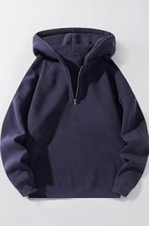 Half Zipper Solid Hoodie for Men | Sweatshirt for Men