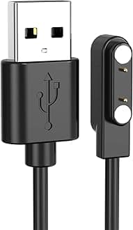 Ancable Magnetic Smart Watch Charger 2 pin, 2 Pin Smartwatch Charger Cable Compatible with YAMAY SW022, AGPTEK LW11, Ticwatch GTX, Xiaomi Haylou Solar LS05