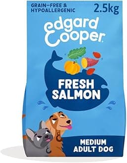 – Edgard & Cooper Dry Dog Food For Medium Breed Adult Dogs (2.5kg), Fresh Salmon, Balanced Fibre For Gut Health, Hypoallergenic Recipe With Natural Ingredients, Never Fish Meal