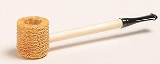 Missouri Meerschaum Short Stop Straight Amber or Black Stem Corncob Pipe (Black)