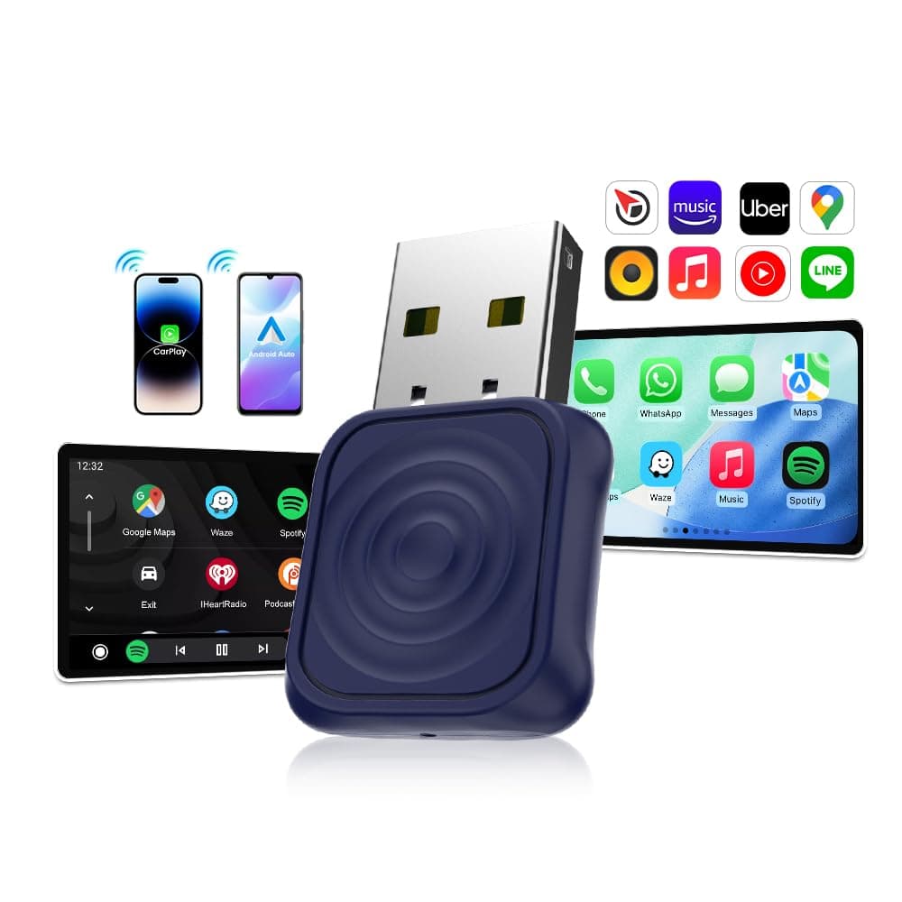 Carlinkit Wireless CarPlay Adapter 2026 MINI - for iPhone & Android Phone, Converts OEM Wired CarPlay to Wireless CarPlay, Converts OEM Wired Android Auto to Wireless Android Auto.