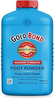 Gold Bond Medicated Foot Powder 4 oz., Maximum Strength Odor Control & Itch Relief