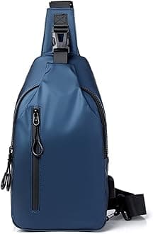 Crossbody Sling Bag, VUCATIN Body Chest Shoulder Bag for Men Women Casual Shoulder Backpack Bag, Waterproof Leather Chest Casual Daypack with Usb Charging Port for Travel Hiking