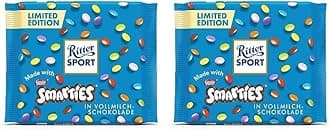 Limited Edition Smarties in Milk Chocolate Bar 100g (Pack of 2)