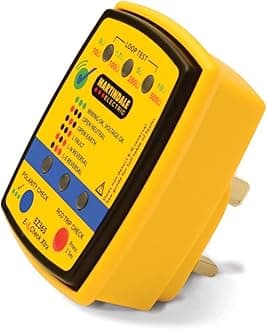 Martindale EZ365 Socket, Earth Loop and RCD Tester, Yellow, 65 x 80 x 59 mm