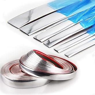 Chrome Silver AutoCar Exterior & Interior Molding Trim Universal Bumper Window Door Body Side and Household Furniture Surfaces Decorative Strip Scratch-Proof (Width: 1-3/16 inch (30mm), Length: 12Ft)