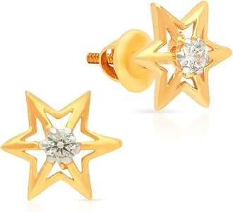 Malabar Gold & Diamonds18kt Gold Earrings for Women | 18k Gold Earrings for Birthday, Anniversary, Diwali & Festival Gift | 18 kt (750) BIS Hallmark Certified Gold Jewellery