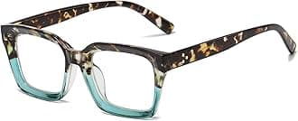 EYLRIM Classic Thick Square Frame Clear Lens Glasses for Women Men Non Prescription Eyeglasses