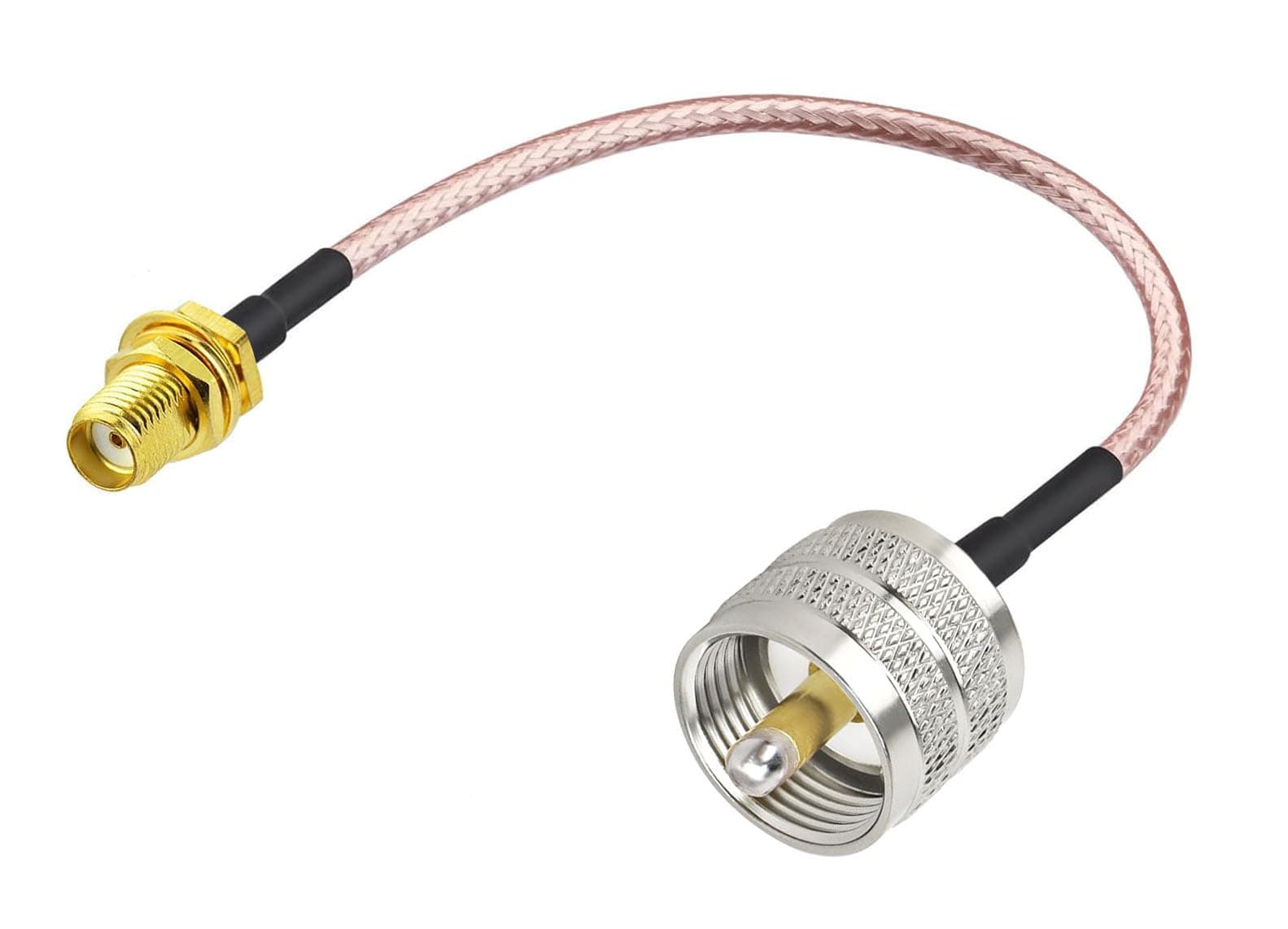DHT Electronics RF coaxial Coax Cable Assembly SMA Female to UHF PL-259 Male 6''