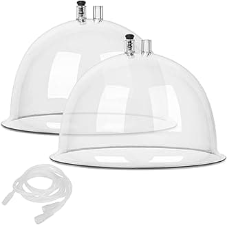 Titoe 180mL Vacuum Therapy Cups Extra-Large Vacuum Cupping Machine Accessories XXL Vacuum Therapy Back Massage Body Shape Guasha Cups Sets with Y-Hose(180mL