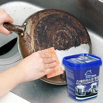 Oven & Cookware Cleaner Stainless Steel Cleaning Paste Remove Stains from Pots Pans Multi-Purpose Removes Household Clean Universal Cleaning Paste for Removing
