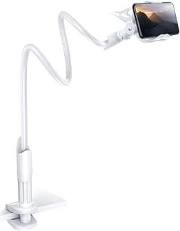 Lamicall Phone Holder Bed Gooseneck Mount Cell Phone Clamp Clip for Desk, Flexible Lazy Long Arm Headboard Bedside, Overhead Mount Stand, Compatible with Phone 12 Mini 11 Pro Xs Max XR X 8 7 6 Plus