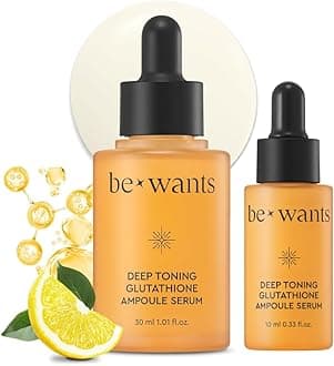 Bewants Deep Toning Glutathione Ampoule Serum | Korean Skincare with Vitamin C & Calendula Extract Oil, 1.01 fl.oz + 0.33 fl.oz (2 Pack)