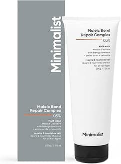 Maleic Bond Repair Complex 5% Hair Mask with Transglutaminase, Amino Acids & Ceramides | For Damaged & Frizzy Hair | For Women & Men | For All Hair Types | 200 gm