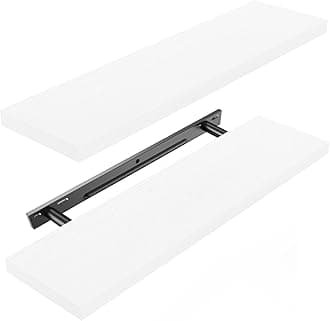 Set of 2 White Floating Shelves