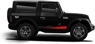 IDE AutoWorks Explorer Edition Car Graphics for Thar | Napoli Black Waterproof Vinyl Side Decals | Sporty Stylish Body Sticker | 15.5 x 7 cm | Easy Installation & Remove