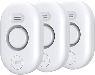 Water Leak Detector Sensor Alarm: Home Water Flooding Monitor Smart Sink Overflow Monitoring Adjustable Wet Moisture Alert Pipe Leakage Drip Detection Warning for Basement Floor 3Pack