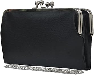 Double Frame Vintage Style Clutch Purse, Women's Travel Wallet