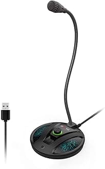 USB Recording Microphone, Computer PC Podcast Condenser Cardioid Mic with Mute Button & LED Indicator for Laptop, Mac, PS4 - Vocal, Podcasting, Skype, YouTube, Streaming (JV603PRO)