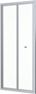 Hydrolux800 x 800mm Bifold Folding Shower Door Enclosure Screen Side Panel for Wet Room Cubicle Enclosures, 4mm Toughened Safety Glass Space Saving, Polished Chrome