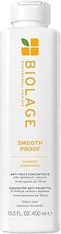 Biolage Smooth Proof Shampoo - Gently Cleanses and Adds Shine, Nourishes, Moisturizes & Tames Frizz, For All Frizzy Hair Types, With Camellia Oil & Glycerin, Vegan & Paraben-Free, 13.5 Fl Oz