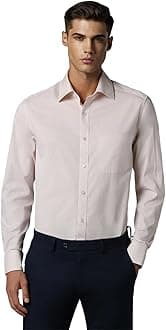 Louis Philippe Men's Classic Fit Solid All Day Comfort Premium Cotton Formal Shirt
