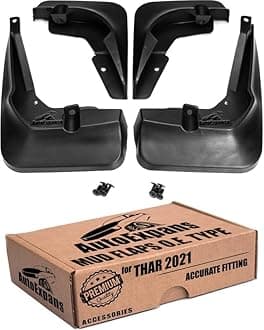 car mud Flap for Thar (2021) / Front and Rear O.E Type Mud Flaps ABS Plastic only for Thar (2021)