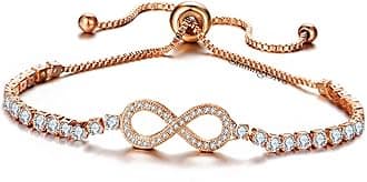 Latest Stylish Austrian Crystal Rose Gold Charm Bracelet for Women