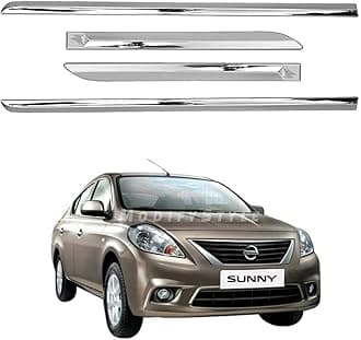 Side Beading/Side Cladding/Door Garnish/Door Protector Chrome Suitable for Nissan Sunny (2011 to 2013) Type 1 (Set of 4pcs)