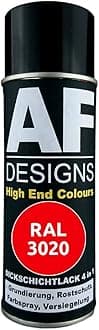 Alex Flittner Designs Rust Protection Paint 4-in-1 RAL 3020 Traffic Red Metal Protective Paint Spray Rust Protection Paint Spray Can