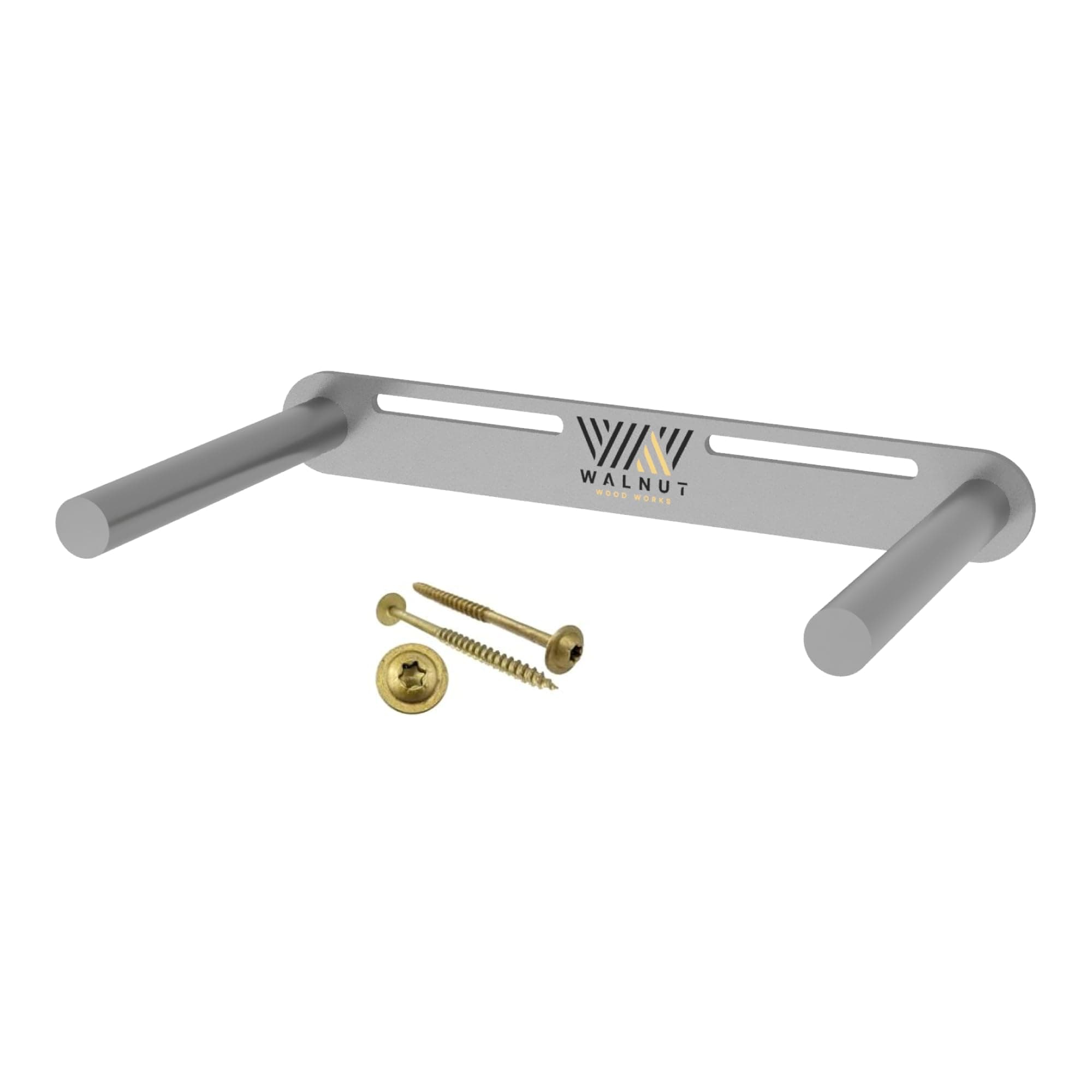 Floating Shelf Bracket - 12” Hidden Shelf Brackets, 150 LB Weight Capacity, Supports Wall Mounted Floating Shelves of Any Length, 3/4 Inch Industrial Solid Steel Support Rods Walnut Wood Works