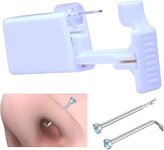 Firstomato 1PC Disposable Nose Piercing Gun Self Nose Piercing Kit Piercing Nose Rings Piercer Hypoallergenic Nose Stud