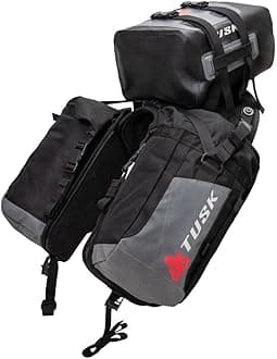 TUSK Excursion Rackless Luggage System w/X-Small Dry Duffel Tail Bag Standard Heat Shield Black/Grey