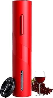 COKUNST Electric Wine Opener, Reusable Cordless Wine Bottle Corkscrew with Foil Cutter, Battery Operated Wine Openers for Wedding Kitchen Party Home Red