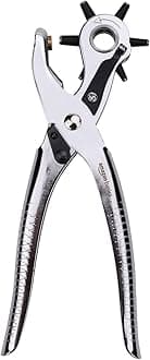 Amazon Basics Multi Hole Sizes Leather Punch Set, Rotary Puncher Maker Tool