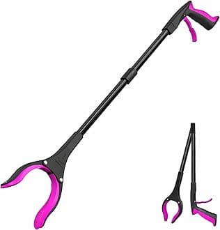 - Grabber Reacher Tool - 32” Extra Long Foldable Gripper and Reaching Tool - Heavy Duty Pick Up Stick Grabbers for Seniors, Trash, Surgery Recovery Must Haves Gifts (Black Purple)