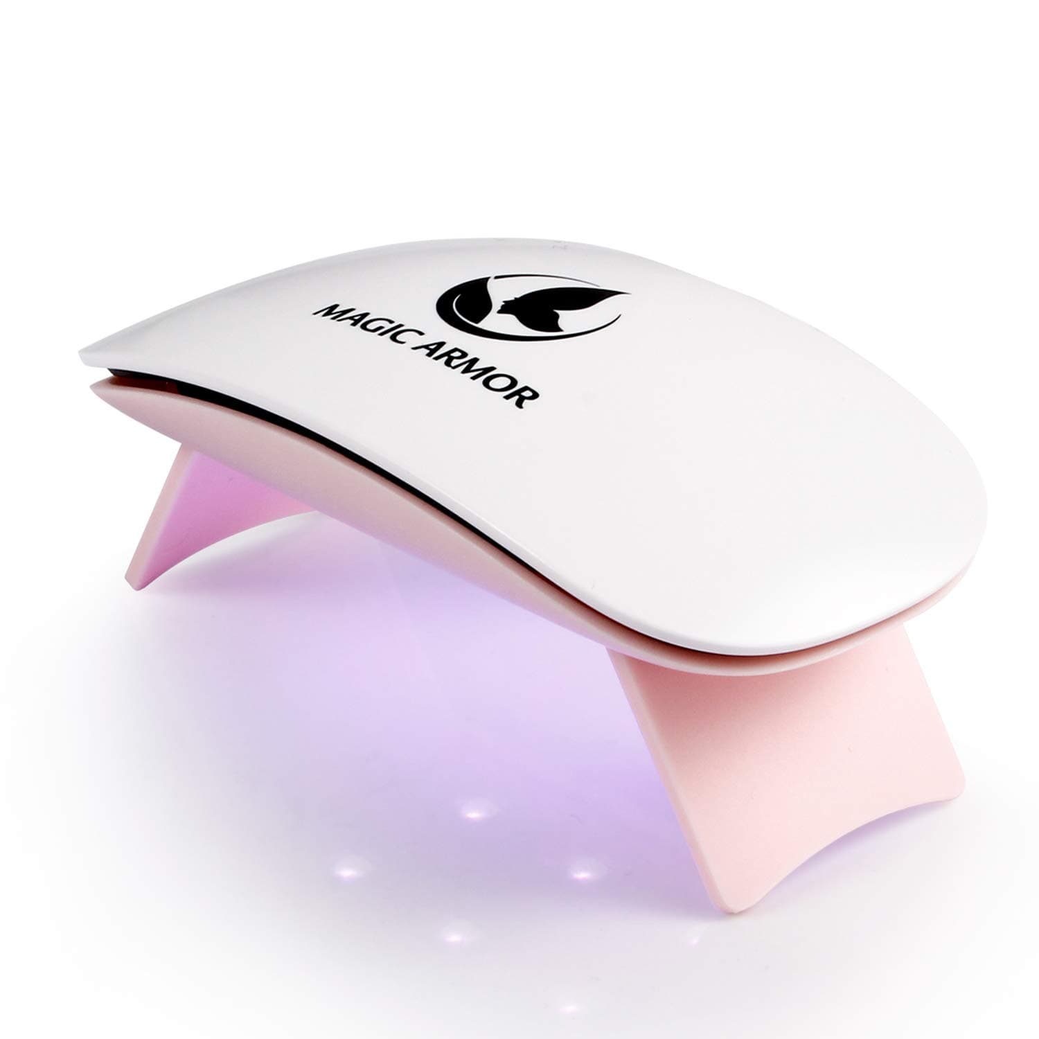 6W LED Nail Dryer Curing Lamp,60S Timer USB Portable for Gel Nails Based Polishes Portable Nail Dryer Mouse Shape Pocket Size（Pink）