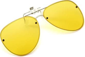 YAMEIZEPolarized Lens Clip on Sunglasses - Anti-Glare Pilot Glasses for Women Men Flip Up Rimless Clip Eyewear Driving Travelling Outdoor…