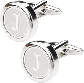 Mens Classic Stainless Steel Initial Cufflinks 26 Alphabet Initial Letter Cufflinks Business Wedding Shirts A-Z